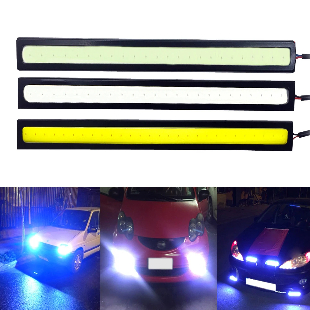 

1x Car Led Strip DRL 17cm 14cm COB Driving Fog Lamp Daytime Running Lamps Signal Brake Decorative Lights License Plate Auto Bulb