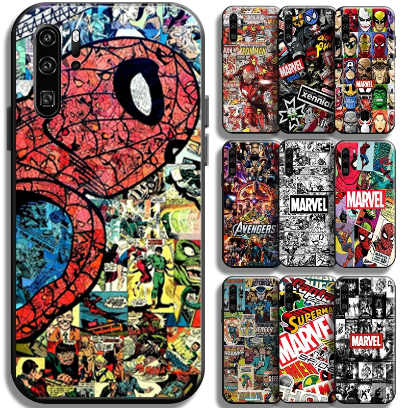 

Marvel Avengers Logo Comics For Huawei P30 P30 Lite P30 Pro Phone Case Back Soft Cover Shell Funda Cases Full Protection