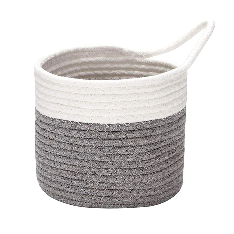 

Настенные корзины, маленькие хлопковые веревочные корзины, тканые корзины, подвесные корзины для хранения для организации круглых корзин д...