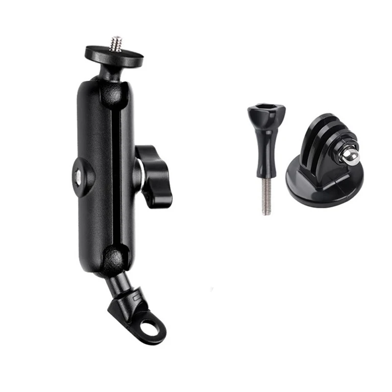 

Motorcycle Bike Camera Holder Handlebar Rearview Mirror Mount Bracket 1/4 Metal Stand Shockproof For Go-pro Hero8/7/6/5/4/3