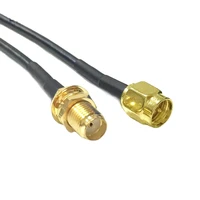 sma male plug switch sma female jack nut rf pigtail cable rg174 2feet 61cm black custom service