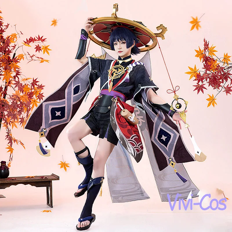 Костюм для косплея Vivi-Cos Game Genshin Impact Scaramouche, модный костюм унисекс «сражение», одежда для ролевых игр, костюм на Хэллоуин