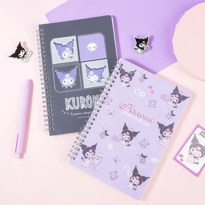 

Kawaii Sanrio Kuromi Notebook Student Stationery Cartoon A5 Coil Simple Portable Diary Hand Account Book Office Supplies Prizes