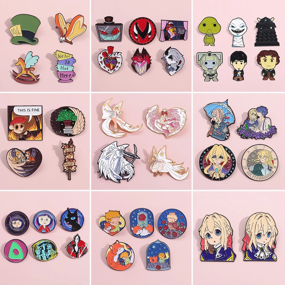 Эмалированная брошь в виде мультяшного призрака для девочек волшебная палочка