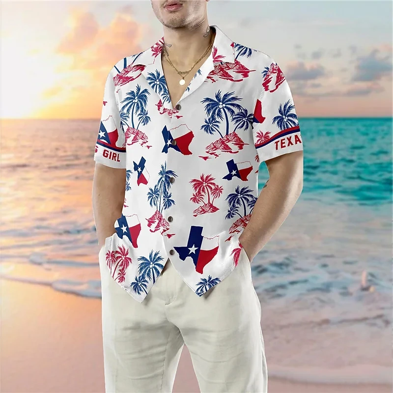 

Men's Shirt Summer Hawaiian Shirt Flamingo Graphic Prints Turndown Holiday Short Sleeve Button-Down Print Clothing Streetwear