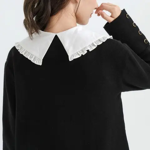 Fashion Shirt Fake Collar Blouse Vintage Stand Detachable Shirt False Collar Lapel Blouse Doll Lace Half Shirt Faux Collar