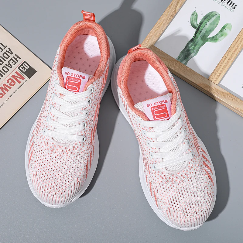 Women Walking Shoes Tennis Shoes Casual Outdoor Sports Trainer Sneakers Knitted Woman Terkking Sneaker