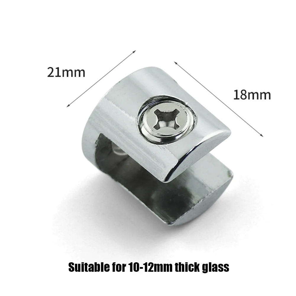 

10pcs Glass Shelf Support Clamp Brackets Clip Chrome Shelves 8-12mm Clip Tool For Fixing Bathroom Glass Isolating Office Glass
