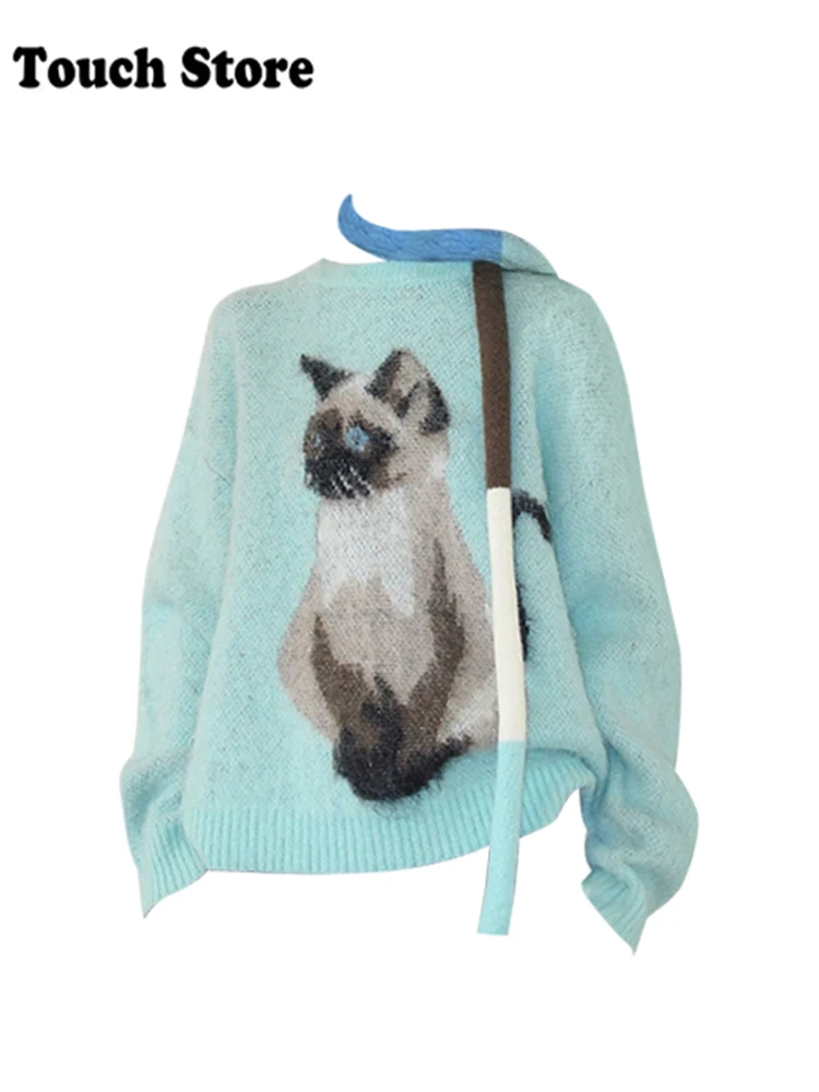 Зимние женские корейские пуловеры из мохера Shoujo милый приятный свитер с длинными