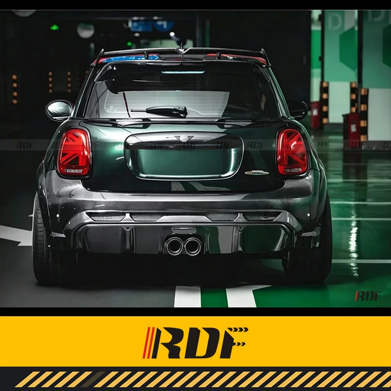 Фото Подходит для MINI 2022 F56 JCW LCI: Модифицированный аэродинамический комплект из карбона YISO, задний бампер, задний диффузор, задний сплиттер, аксессуары. №5