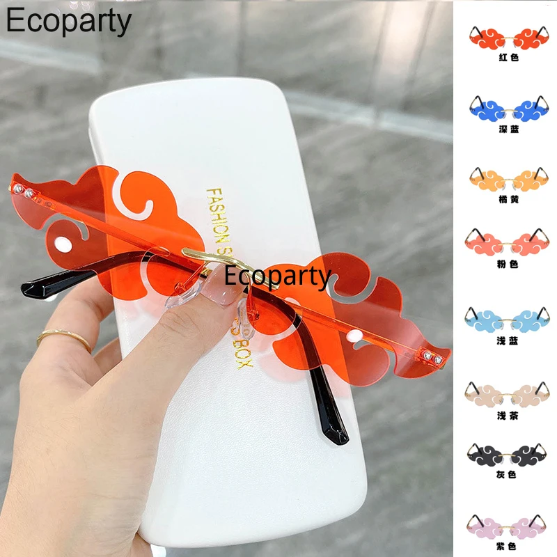 

2022 Новые Аниме ниндзя Акацуки очки в стиле косплей для Aldult красное облако узор облако Без Оправы унисекс очки готические солнцезащитные очк...