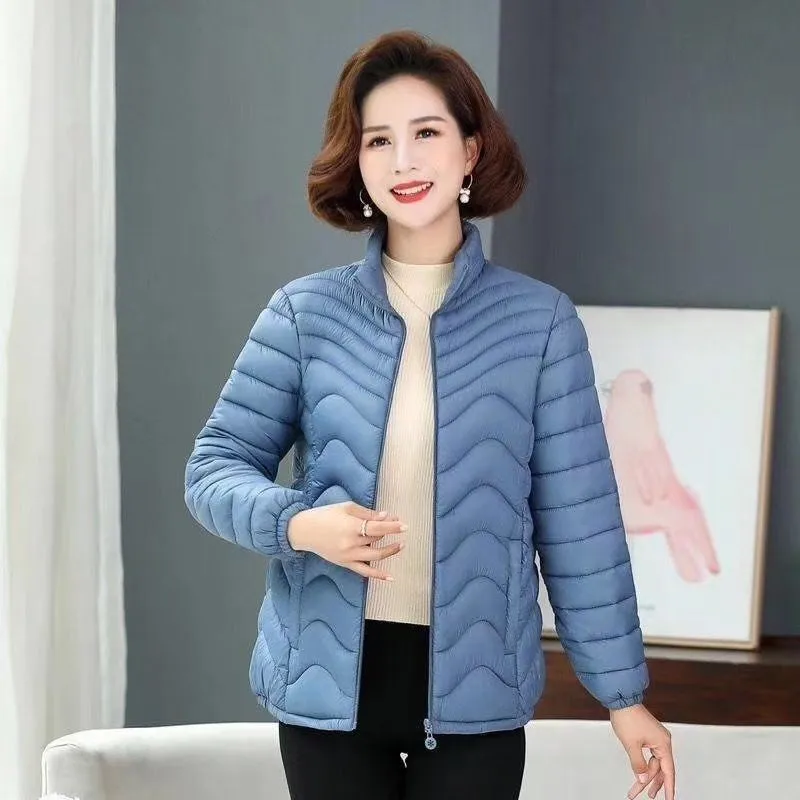 Warm Parkas Stand Collar Female Jacket 2023 New Fall Winter Cotton Padded Outerwear Oversized Loose Casual Fashion Short Coat