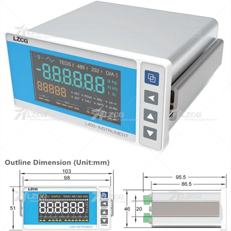 

Digital RS485 0~5V Modbus-RTU Peak Capture Comparison Output Load Cell Weighing Display Indicator Force Measurement Instrument