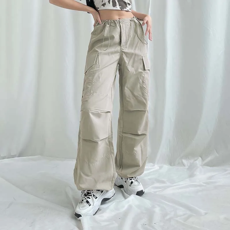 

Брюки-карго Женские однотонные, дышащие повседневные уличные штаны для похудения, модные серые, весна-лето, осень