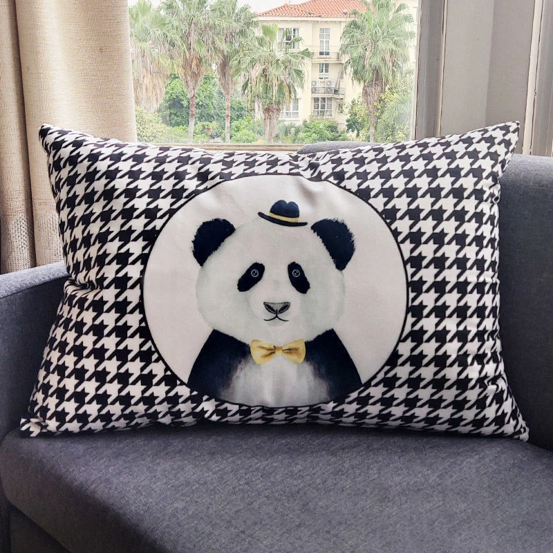 30x50см геометрическая подушка из полиэстера с милым львом и пандой на обложке для подушки на стулья, диваны домашнего декора.