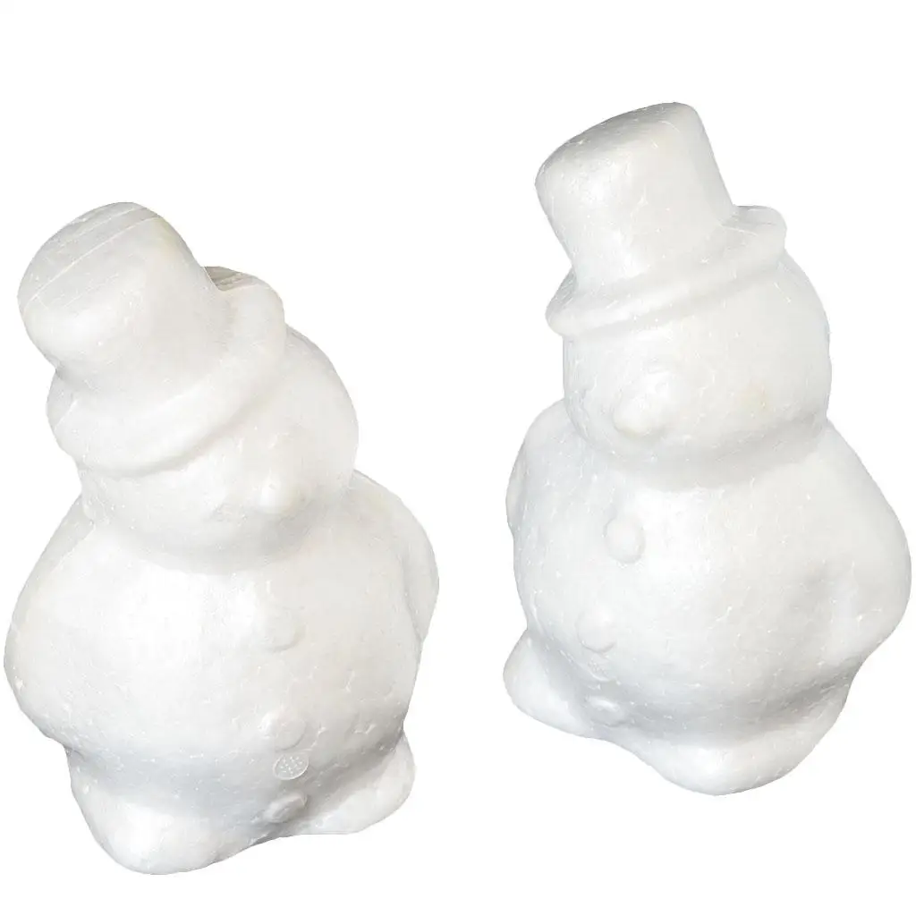 

2pcs 17cm Polystyrene Foam Snowman White Ball Party Crafts