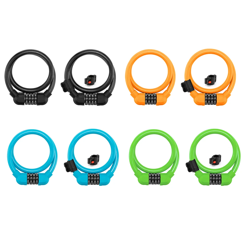 

Велосипедный замок, стальной трос, 4-значный код, защита от кражи, для дорожного велосипеда, мотоцикла, электроскутера, велосипеда, деталь бе...