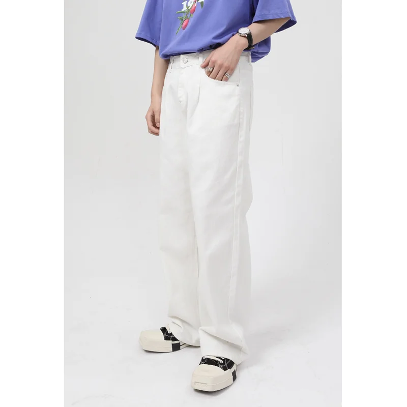 Men's Wear 2022 New Port Breeze Recreational Comfortable Black Jeans Loose Temperament Versatile Wide Leg Trousers Autumn Female