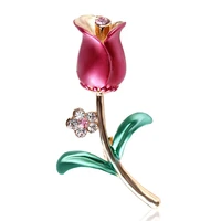 tulx enamel rose flower brooches for women lady fashion exquisite flower lapel pin spring summer design wedding corsage