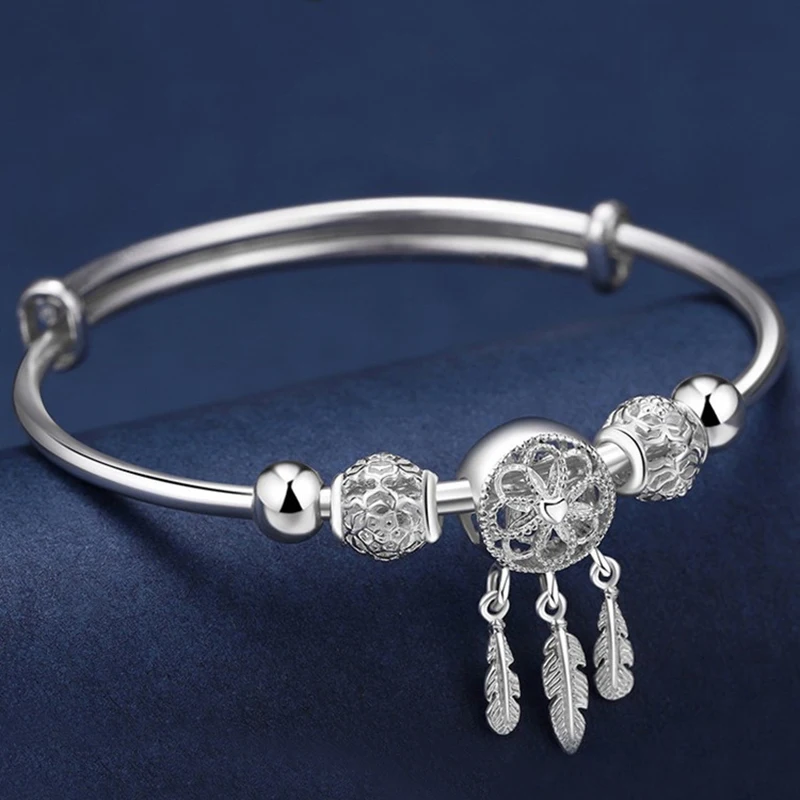 

Браслет женский из серебра 925 пробы, с кисточками и перьями