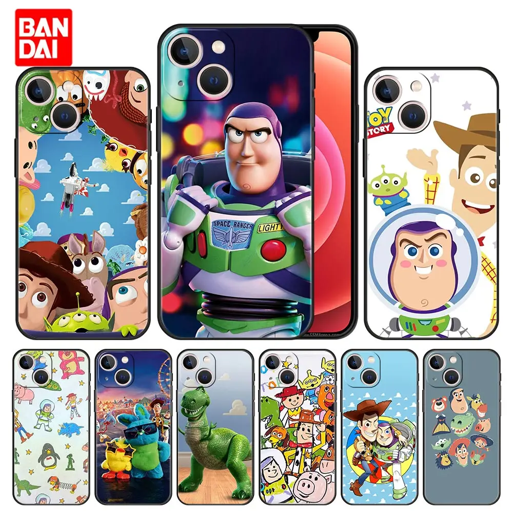 

Toy Story Case for iPhone 13 12 11 Pro Max SE 2020 11pro 12pro 13pro Mini Casing Shell Black Cover Fashion Silicone Casing