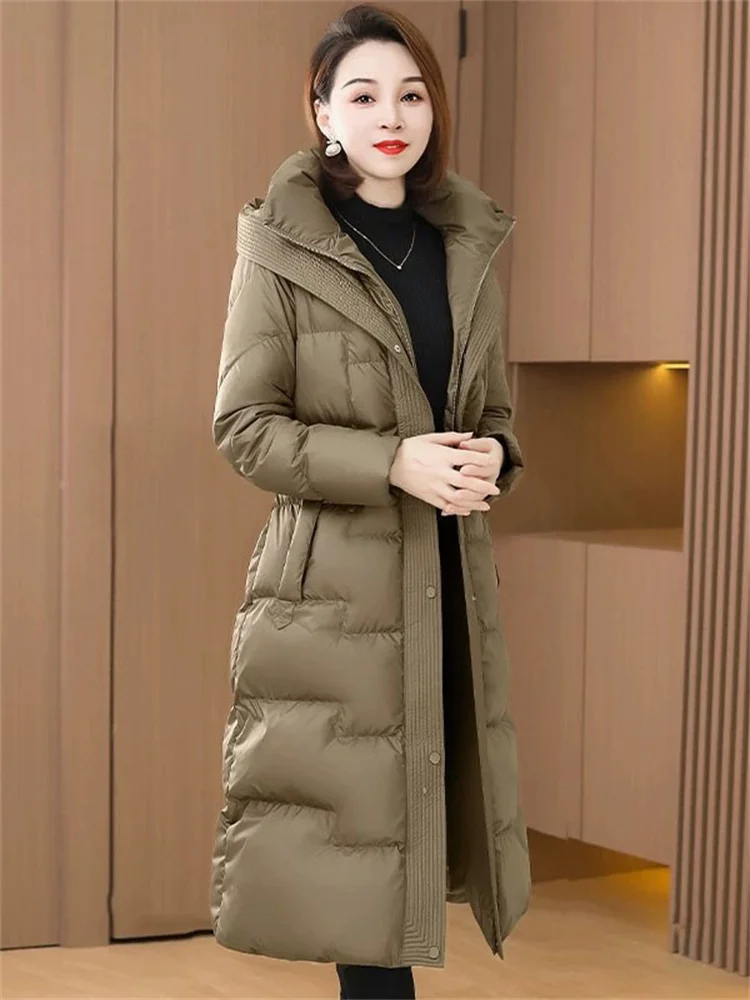 

Down Coat Women 2023 Winter New Fashion Temperament Light Luxury High Quality White Duck Down Jacket