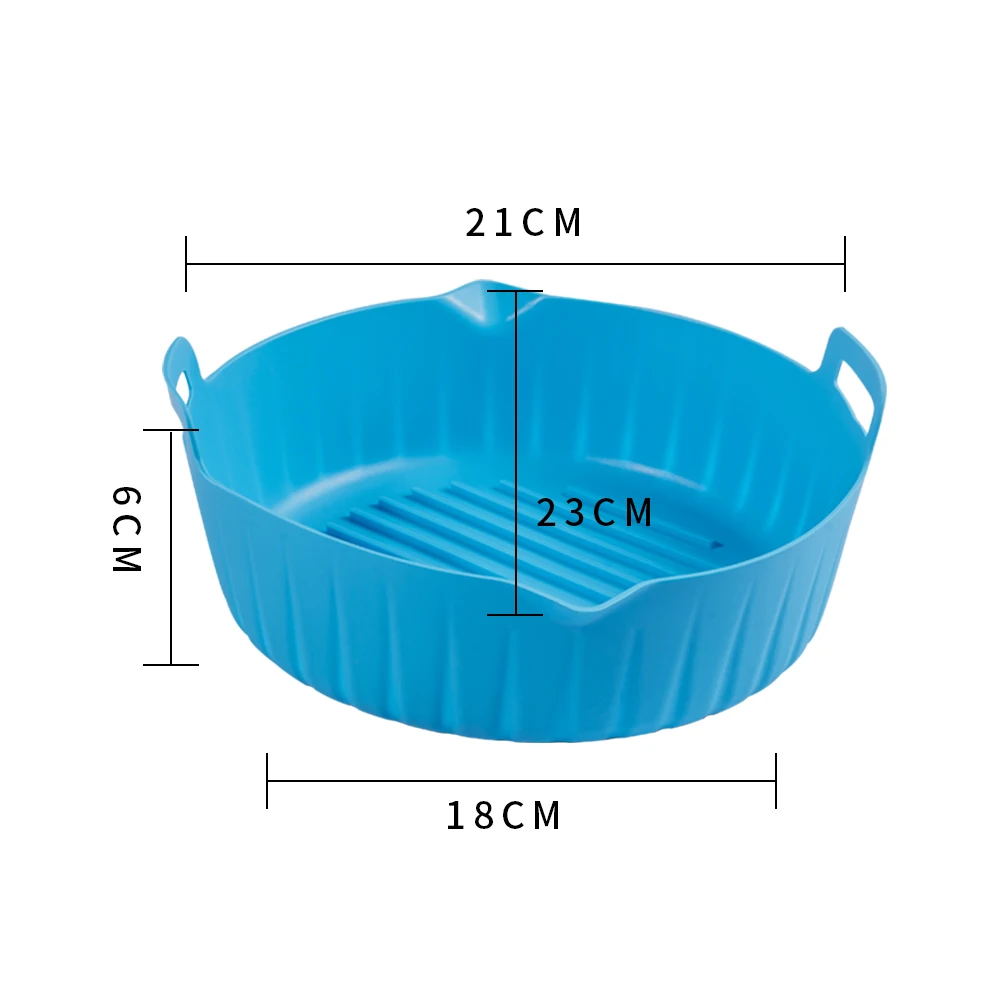 2022 New In-Stock Environmental Food Grade Kitchenware Heat Resistance Basket Reusable Air Fryer Silicone Pot