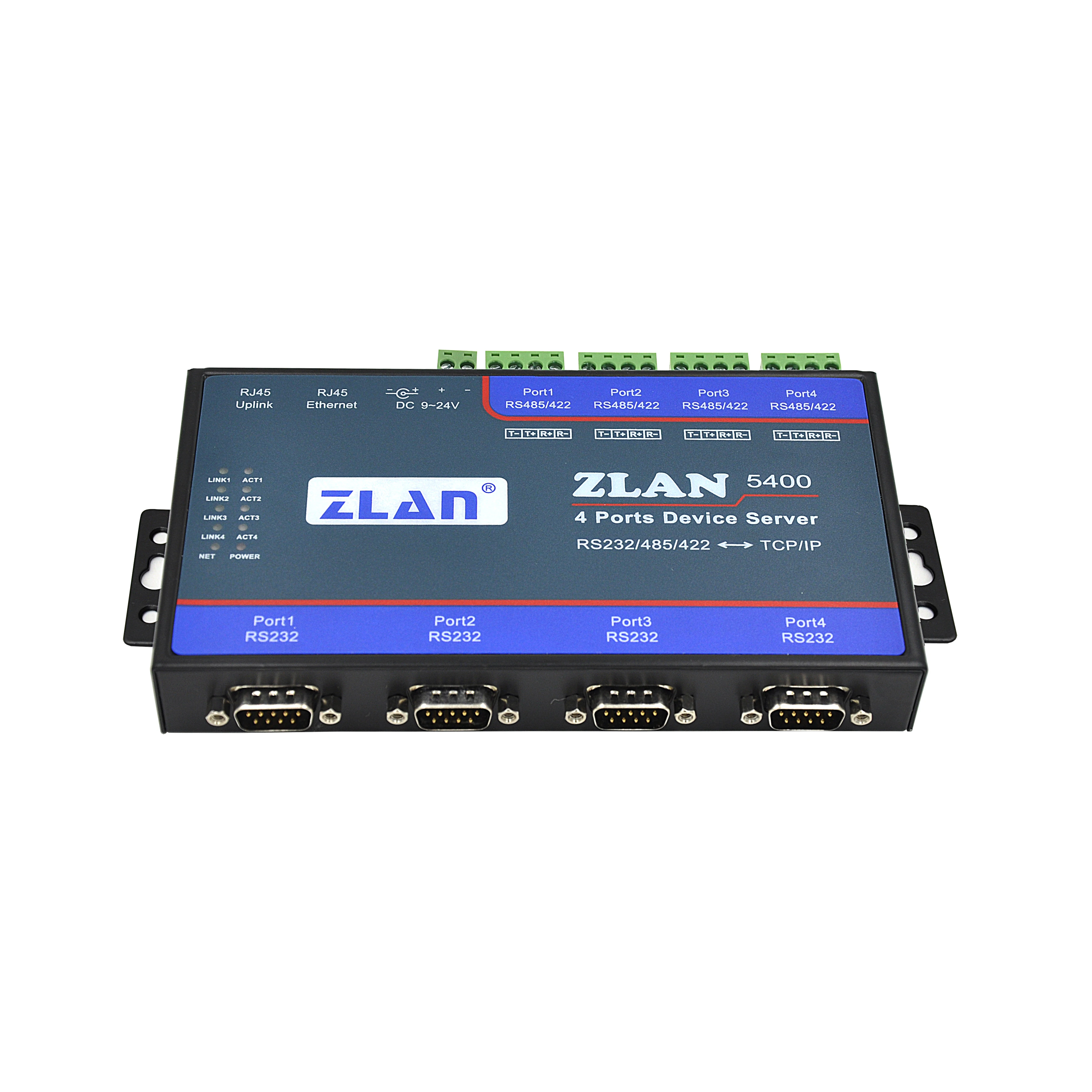 ZLAN5400 4 порта RS232 485 422 к Ethernet TCP IP RJ45 многопортовый преобразователь сервера