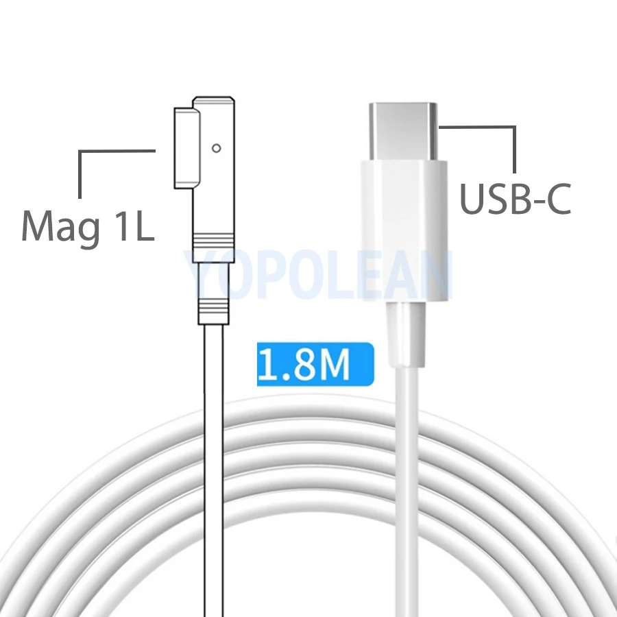 USB C Тип Femal для Magsaf * 1 2 Кабель-адаптер MacBook Air A1436 A1465 A1466 45 Вт 60 зарядный конвертер T