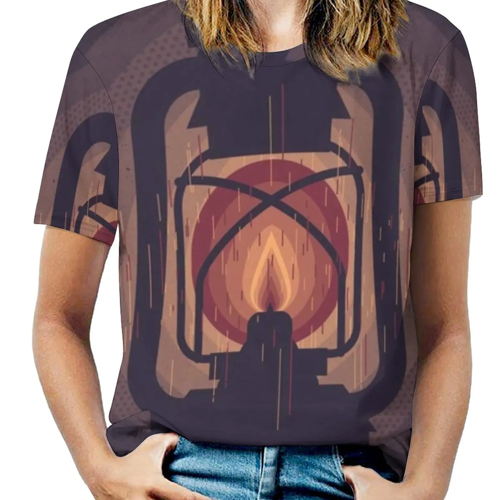 Женская футболка на молнии с принтом масляной лампы сексуальные винтажные