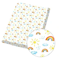 ahb 45150cm 1pc polyester cotton fabric cartoon cute rainbow printed cloth sheets home textile patches diy craft supplies