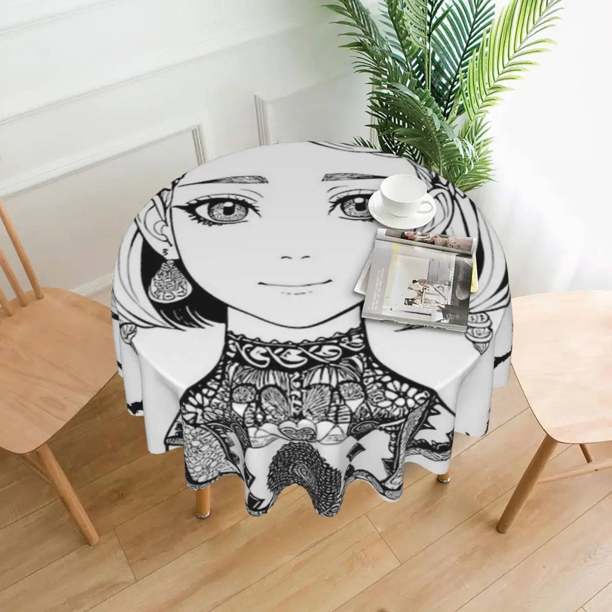 

Скатерть с изображением улыбки, 60 дюймов, 152 см