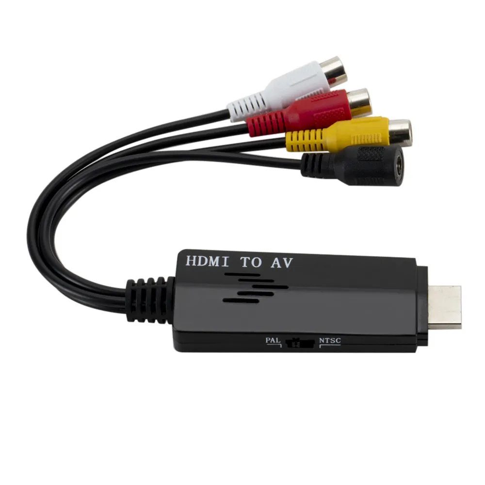 HDMI к 3RCA композитный AV/CVBS видео аудио конвертер HDMI2AV адаптер Поддержка NTSC/PAL для VCR