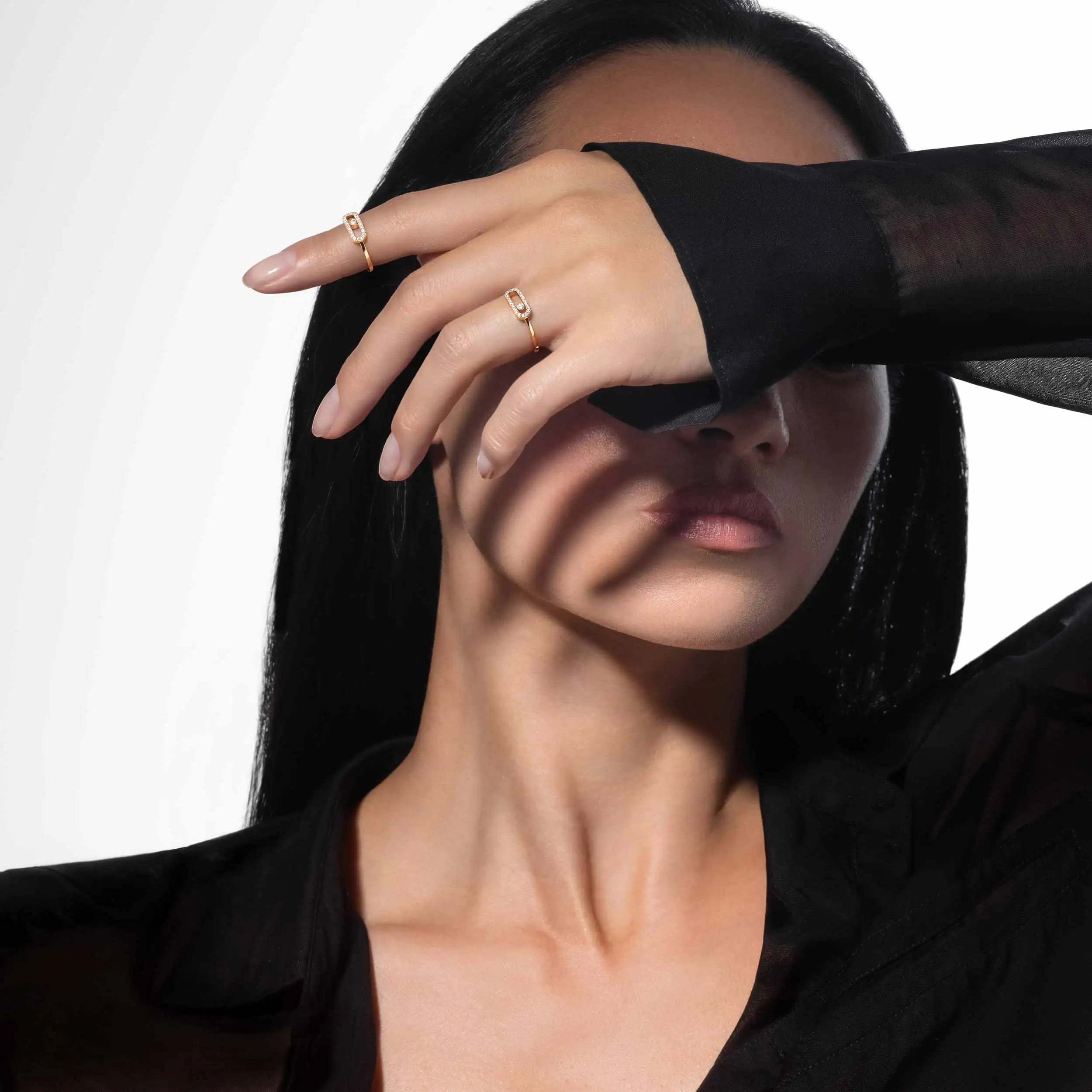 Модное французское кольцо-подвеска из чистого серебра s925 для офисных дам MOVE UNO