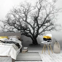 custom 3d photo modern simple home decor big tree branches black white wallpaper bedroom living room tv sofa backdrop wall mural