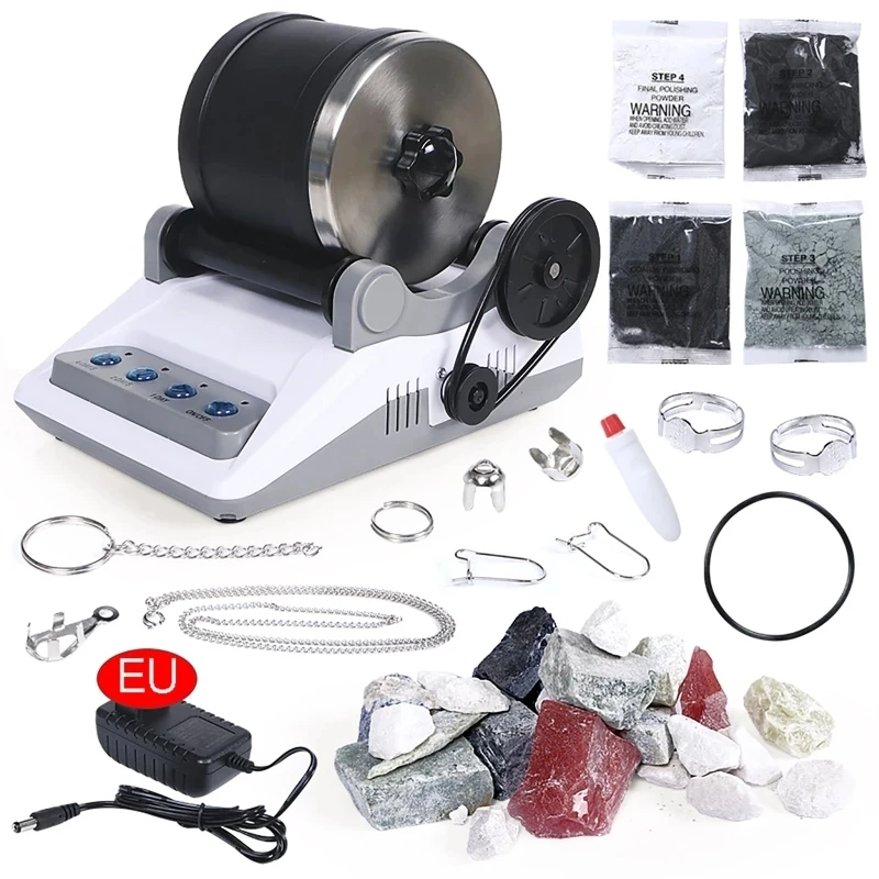 220V Rock Tumbler Kit DIY Electric Rock Tumbler Toy with Rou