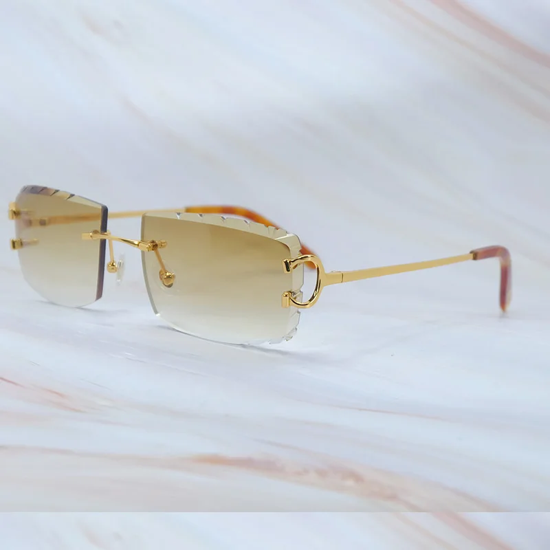 Y2K Wire C Sunglasses Small Diamond Cut Sun Glasses Luxury Desinger Carter Sunglass For Men And Women VintageLentes De Sol Mujer