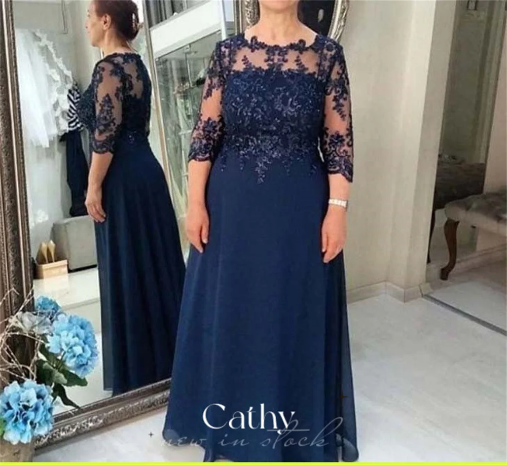 

Grace Lace Embroidery Mother of the Bride Dress 3/4 Sleeve Mother Of the Bride Dresses for Weddings Mother Of The Bride Gown