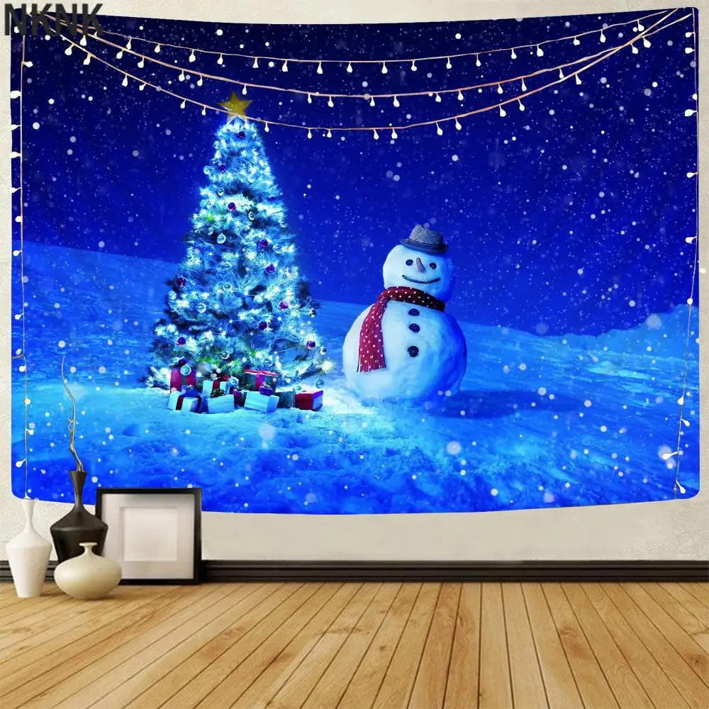 

Home Decor Christmas Tapestry Christmas Tree Tapestry Snowman Wall Hanging Christmas Theme Printed Tapestry 230x180cm tapiz