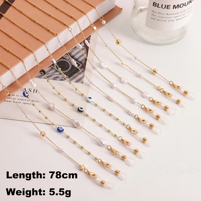 

Fashion Blue Evil Eyes Glasses Chain for Women Creative Sunglasses Lanyard Holder Mask Strap Neck Cord Hang On Neck Jewelry Gift