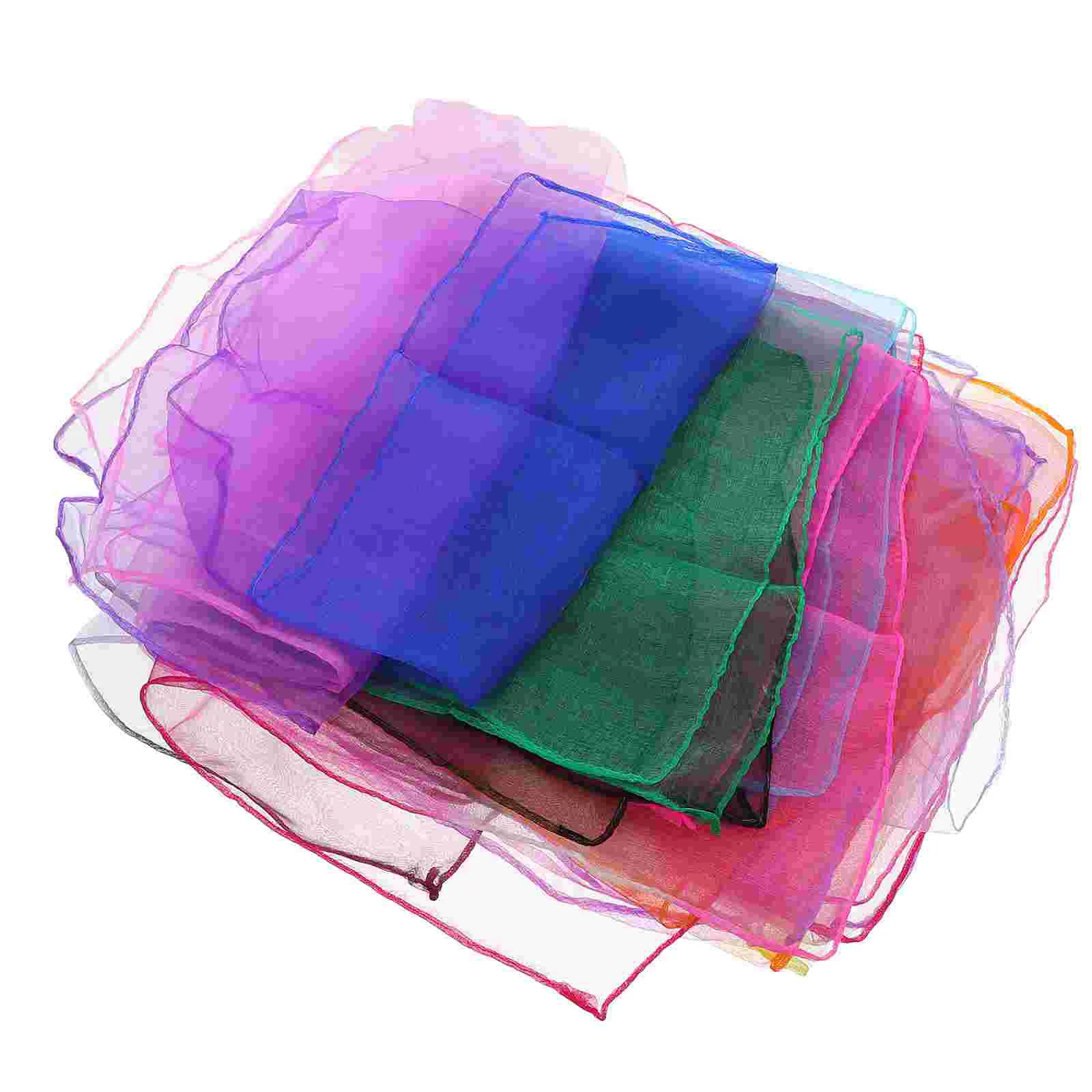

12PCS Dance Scarves Square Juggling Scarf Scarves Clothing Bag Accessories Scarf Handkerchief For Kids Performance ( )