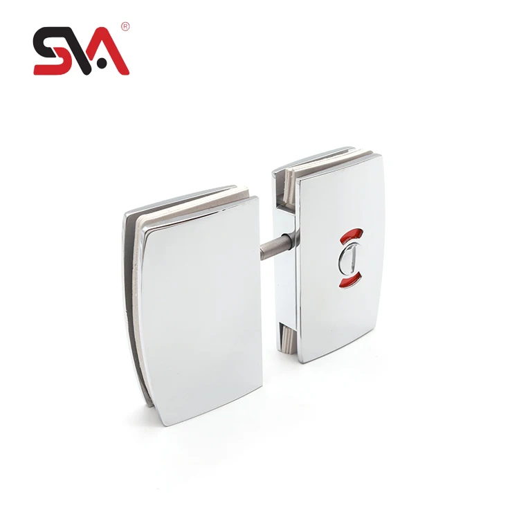 

China Factory SVA Direct For Hotel Toilet Perforation-free Indicating Stainless Steel Zinc Alloy Tempered Glass Door Lock
