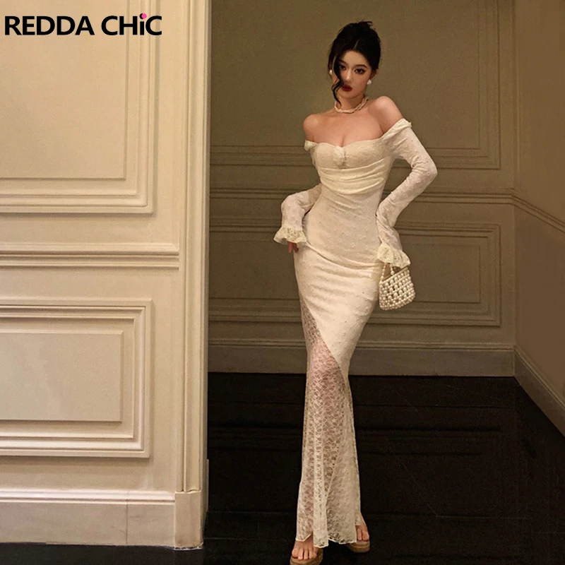 Женское длинное платье-годе белое кружевное платье с оборками и длинными