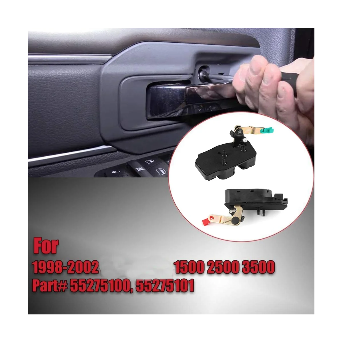 

1Pair L&R Rear Door Quad Cab Lower Latch Lock for Dodge Ram 1500 2500 3500 1998-2002 55275101 55275100