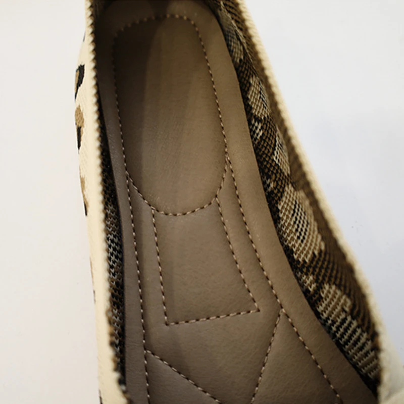 Pointed Toe Thin Flat Bottom Casual Shoe Shallow Mouth Soft Bottom Breathable Bow Knitted Shoes Women Ballerina Zapatillas Mujer