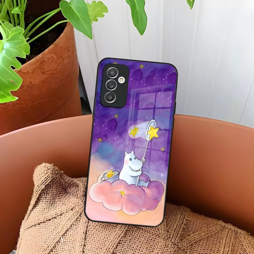 Чехол для телефона Anime M-Moomin-Hippo Samsung S24 S30 S21 S23 S20 S22 Fe S10 E S9 Note 20 10 Pro Ultra Plus стеклянная