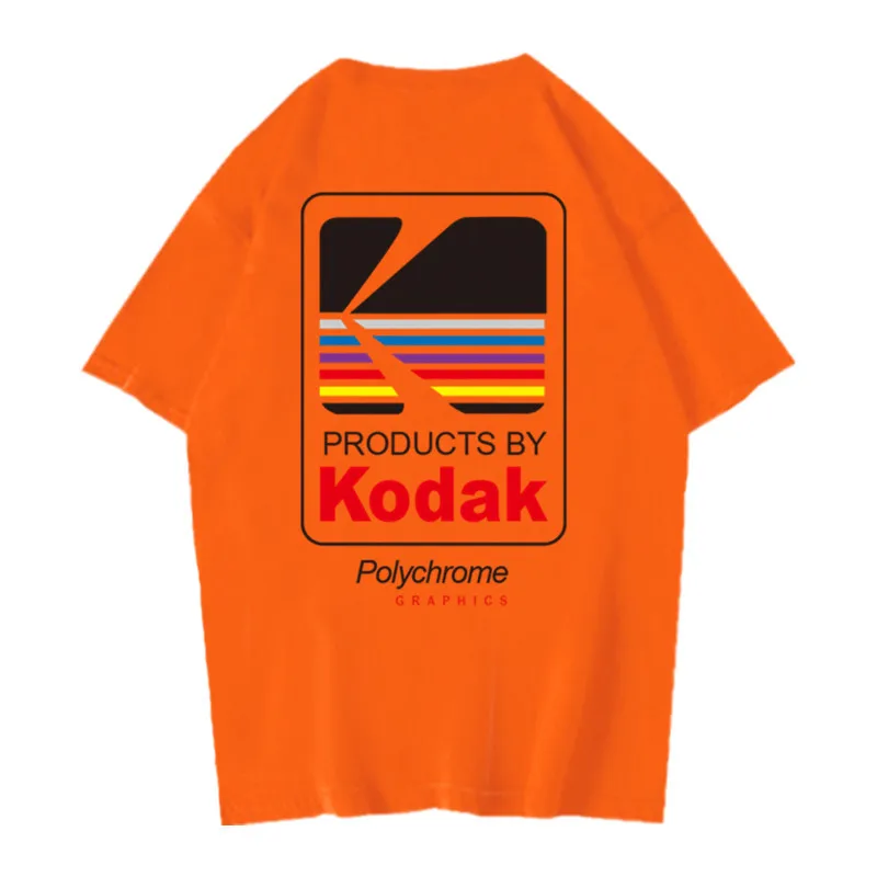 

Japanese T-Shirts Harajuku Kodak Printed Short Sleeve Tshirts Men Women 2021 Summer Casual Cotton Hip Hop Streetwear Tees Tops