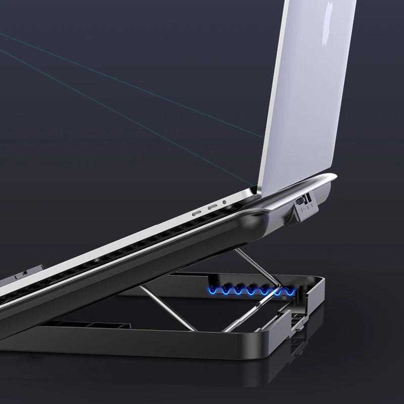 gaming laptop cooler silent fan metal laptop cooling pads two usb port portable adjustable notebook stand for 11 17 inch laptop free global shipping