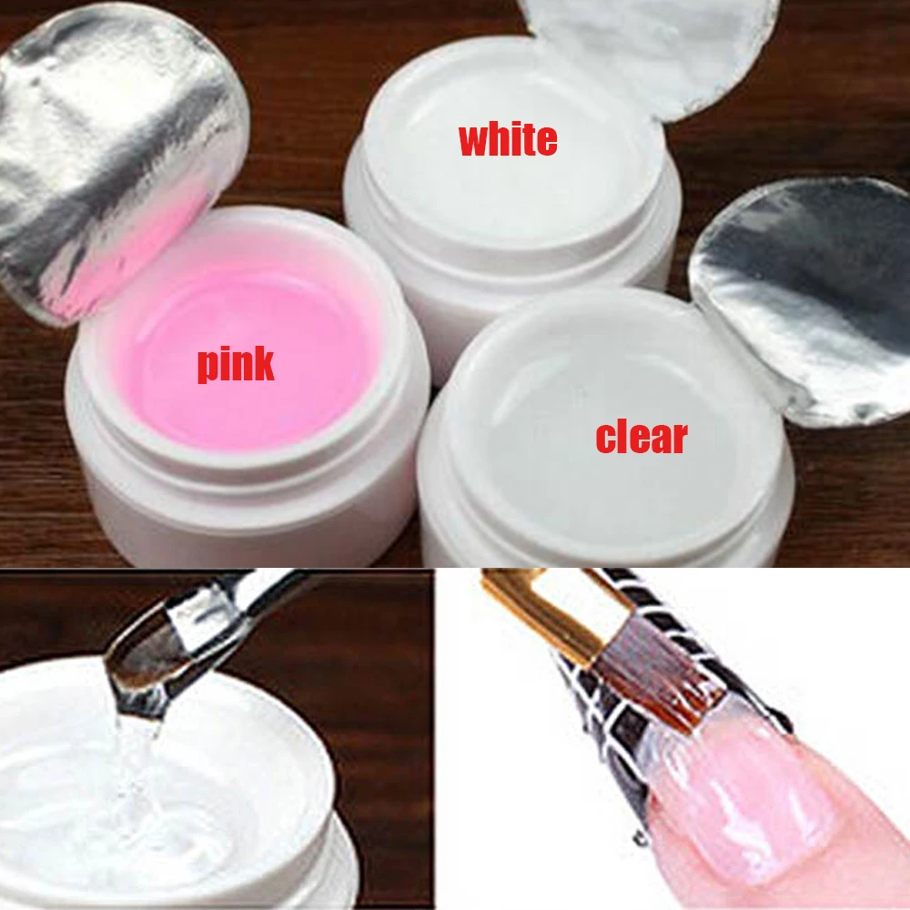 

1Jar Professional UV Builder Gels Pink/Clear/White Color-3 Strong Extension Gel For DIY Manicure UV Builder 15ml Extension Gel