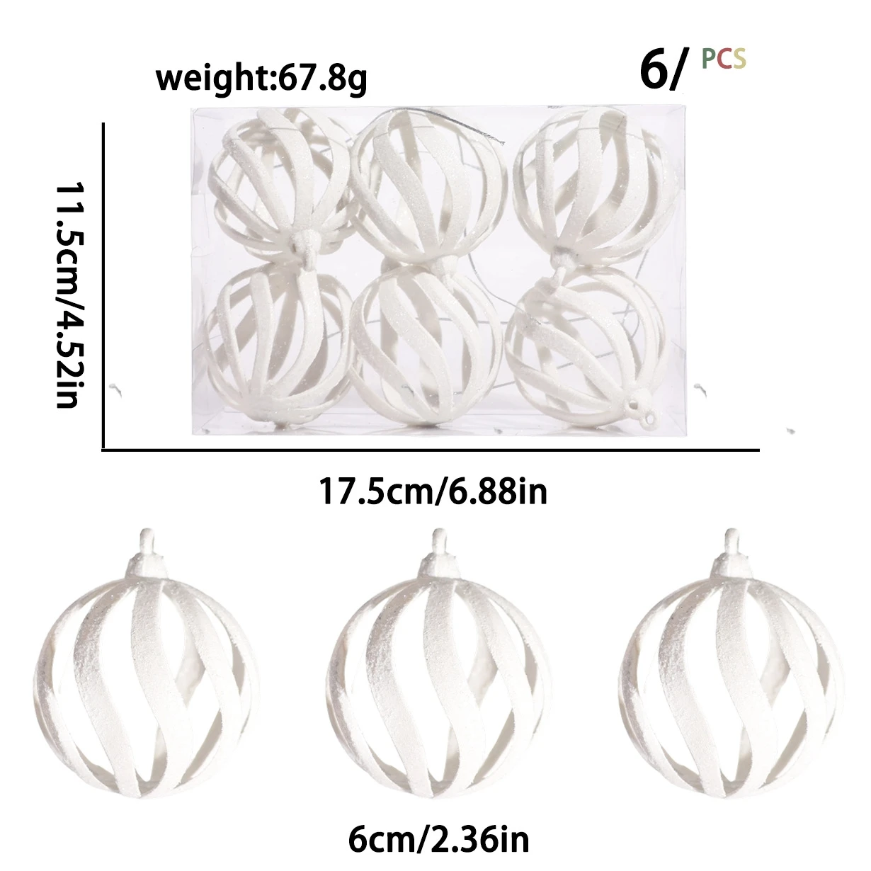 

Рождественский шар пластиковый белый